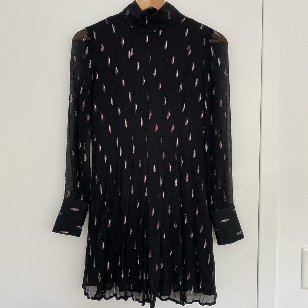// & other stories // metallic high collar dress